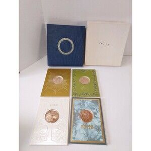 Holiday Cards By The Franklin Mint 1981 Bronze Medallions in Book